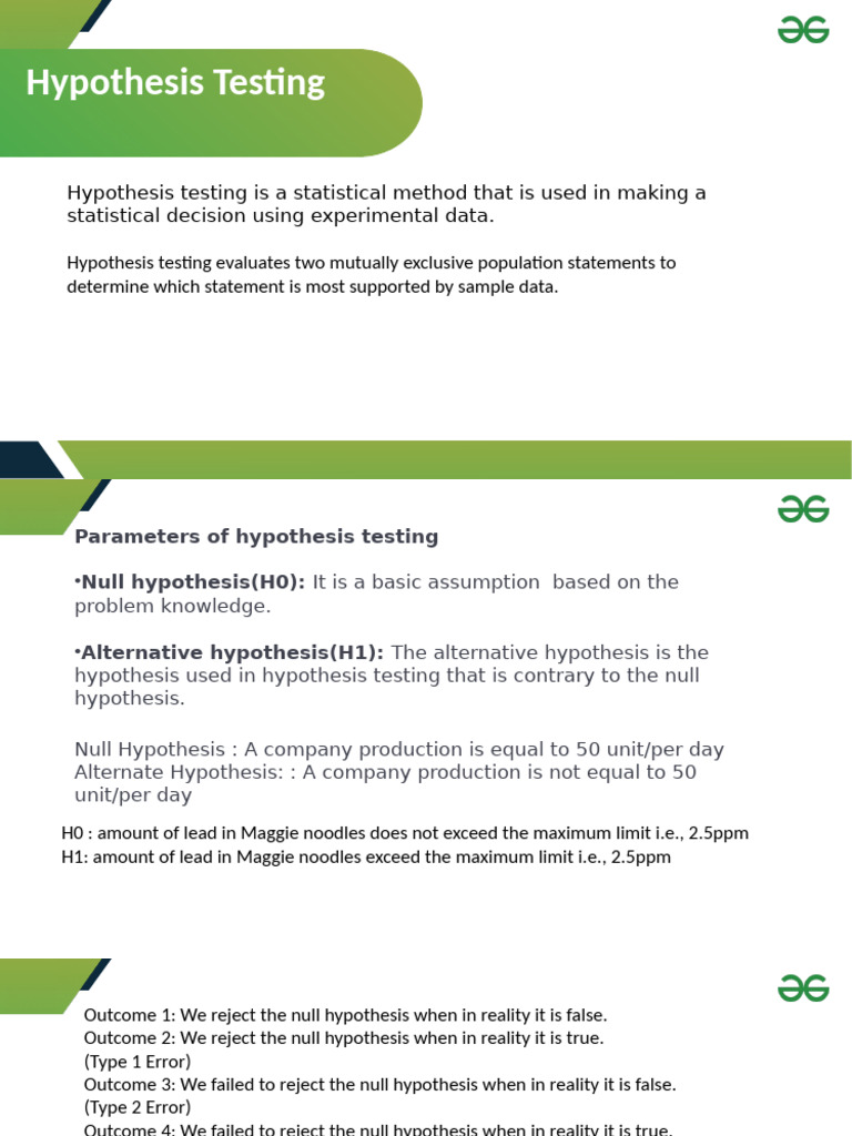 Lecture 8 Hypothesis Testing | PDF | Student's T Test | Statistical ...