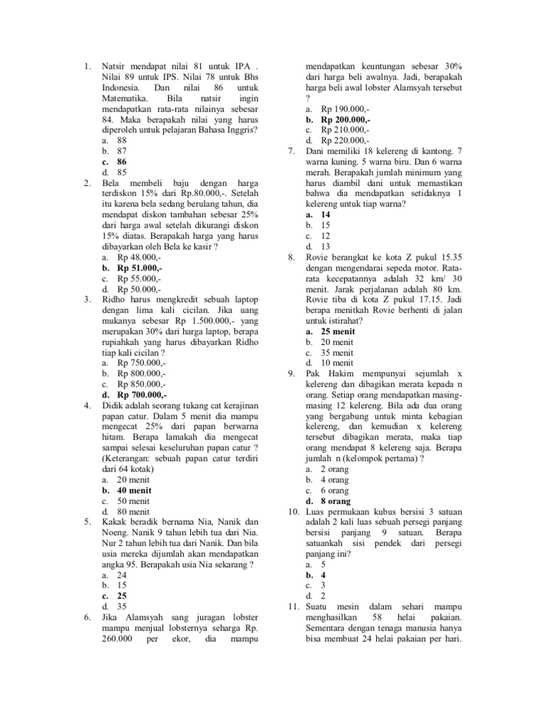 Soal Tpa Sbmptn Pdf
