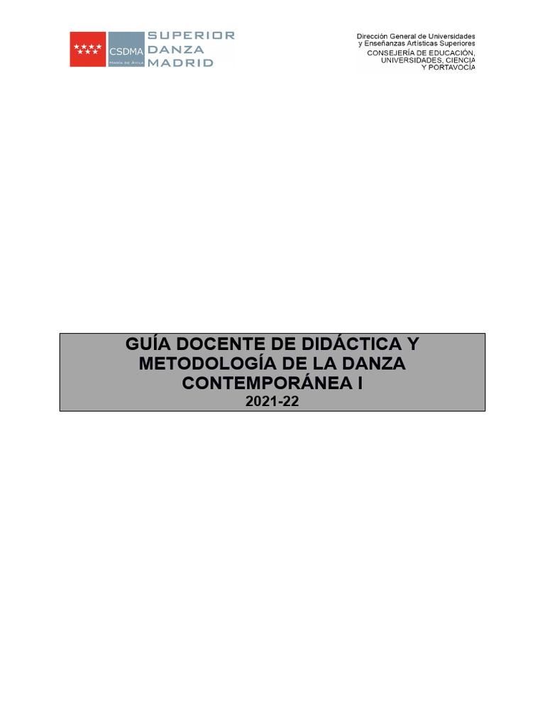 Didáctica de la Danza Contemporánea I | PDF | Evaluación | Maestros