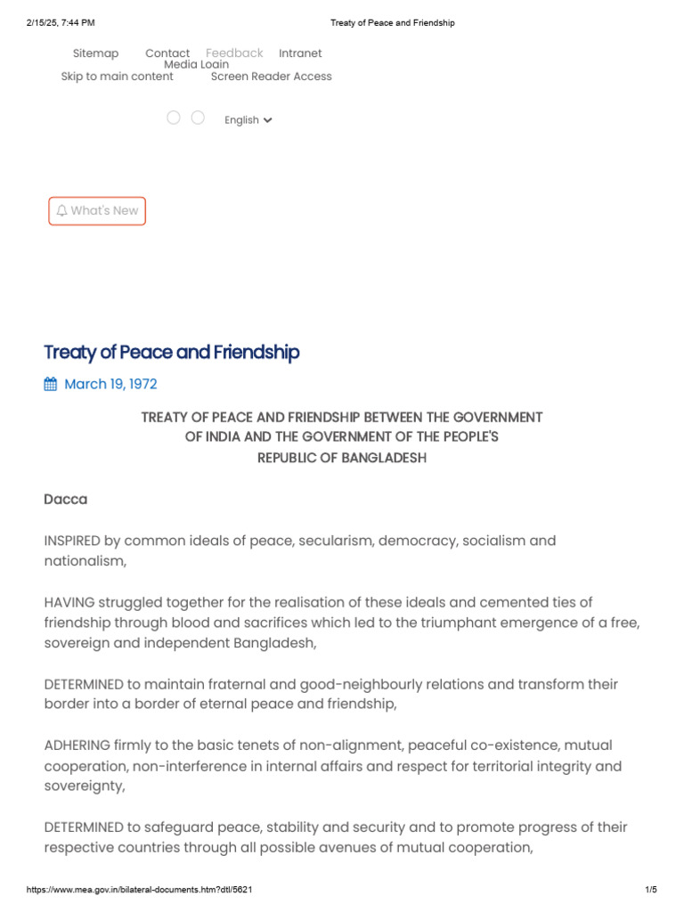 Treaty of Peace and Friendship | PDF | Treaty | Peace