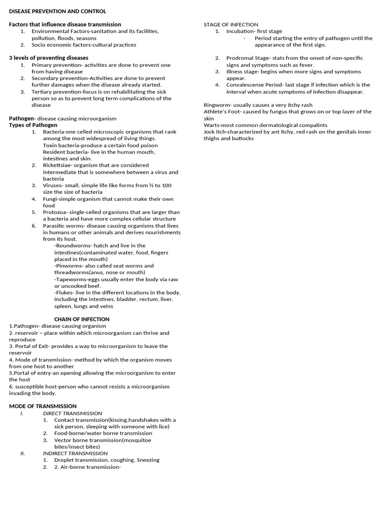 Disease Prevention and Control Overview | PDF | Pathogen | Infection