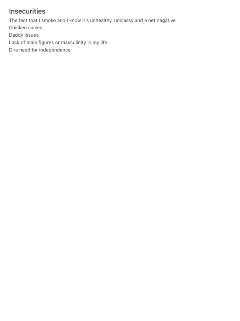 Insecurities | PDF