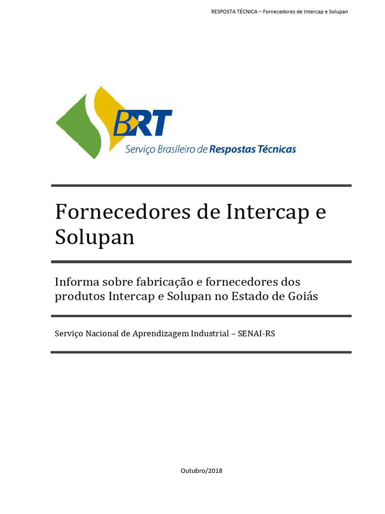 Fornecedores de Intercap e Solupan GO | PDF | Ácido | Hidróxido de sódio