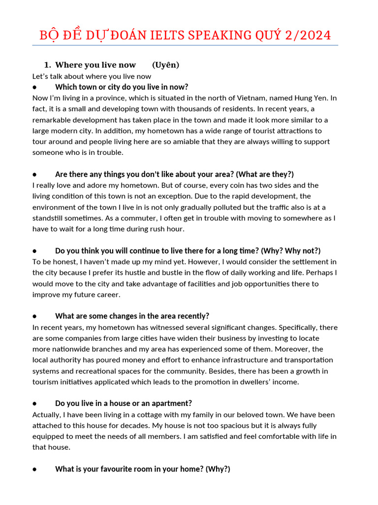 IELTS Speaking Part 2: Living and Studying | PDF | English Language ...