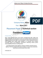 Wipro Technical Section Paper 1 2012