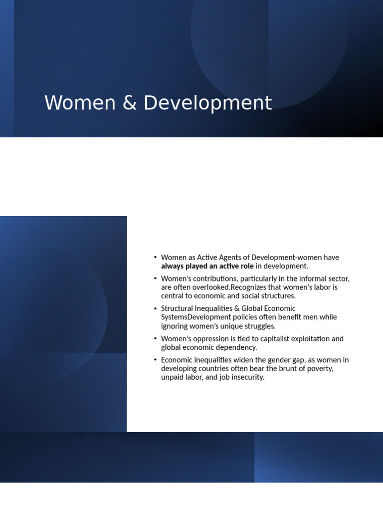 Women’s Role in Development and Inequality | PDF