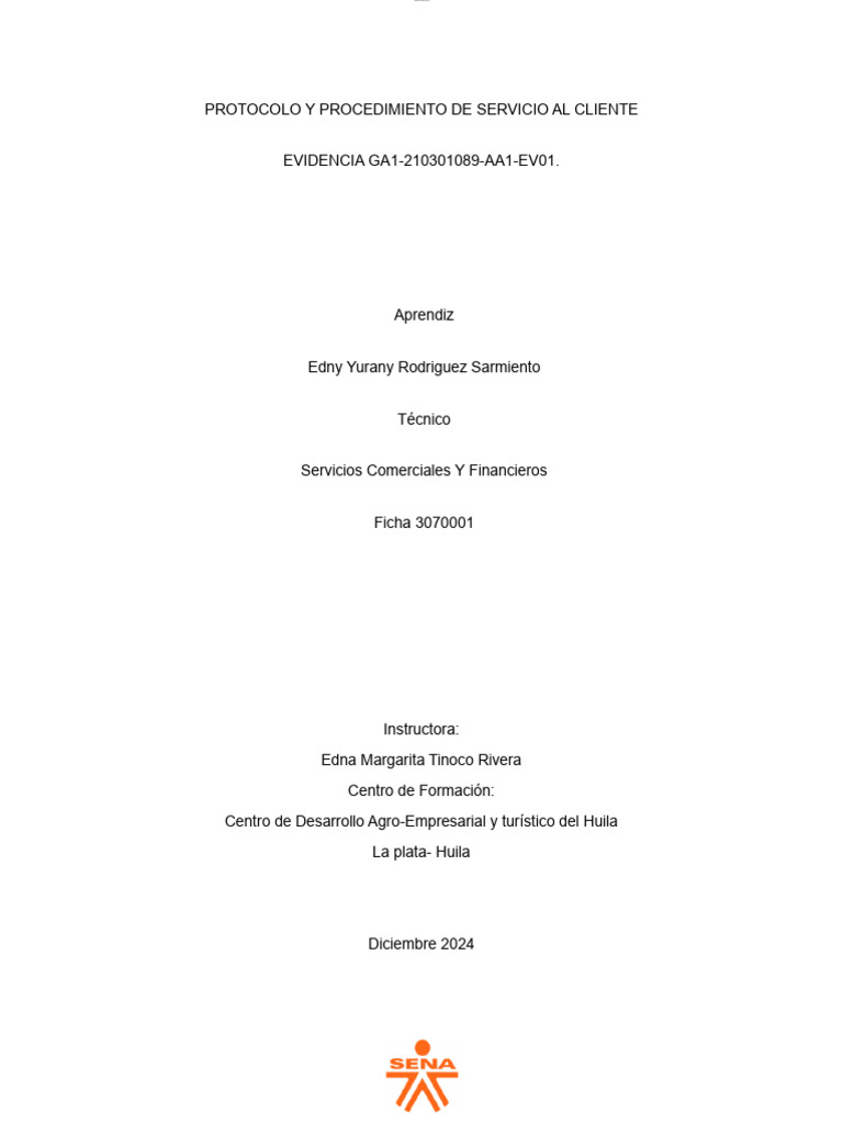 Protocolo y Procedimiento de Servicio Al Cliente | PDF | Bancos | Marketing