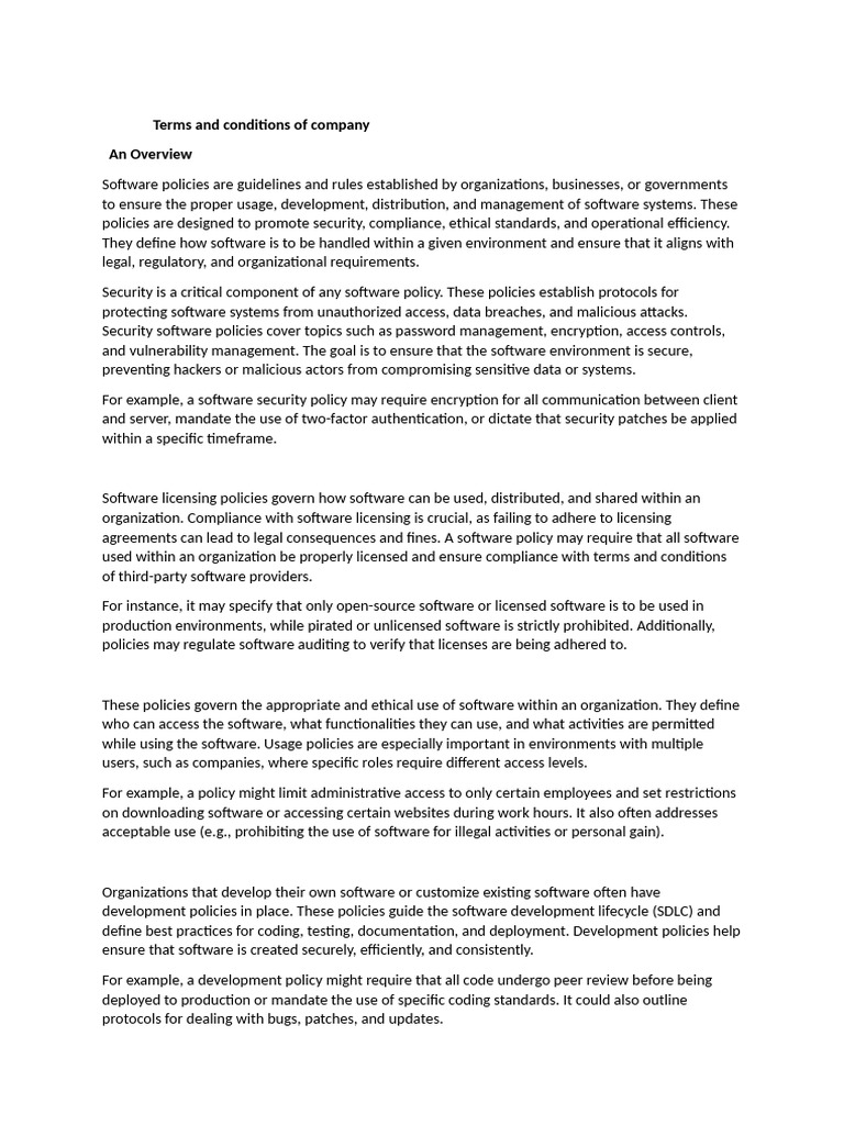 Terms and Conditions of Company | PDF | Information Security | Software
