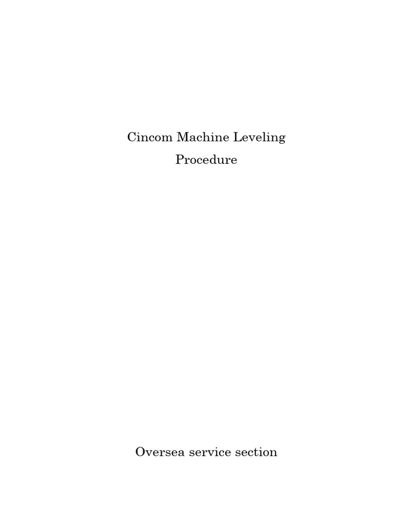 Machine Leveling Procedure Guide | PDF