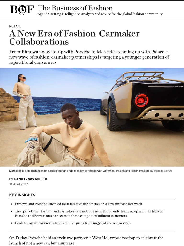 A New Era of Fashion-Carmaker Collaborations - BoF | PDF | Brand ...