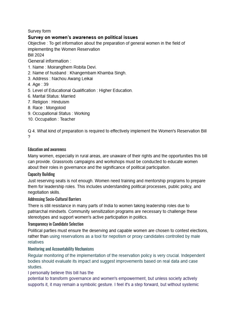 Survey form - | PDF