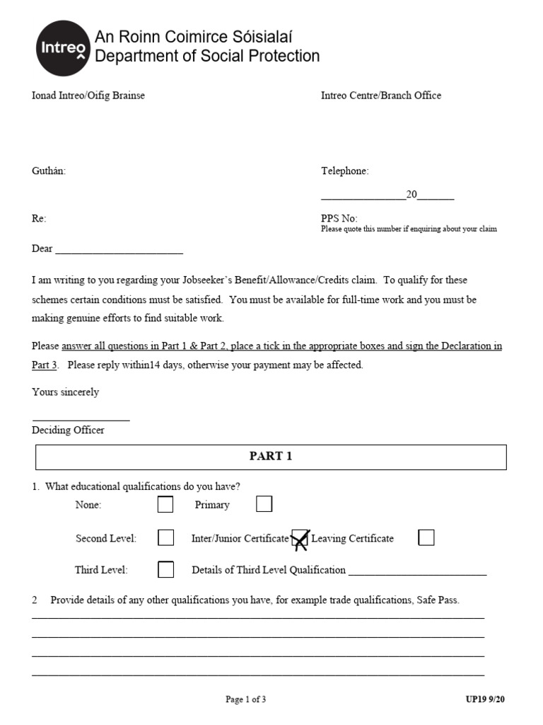 Jobseeker's Claim Form | PDF