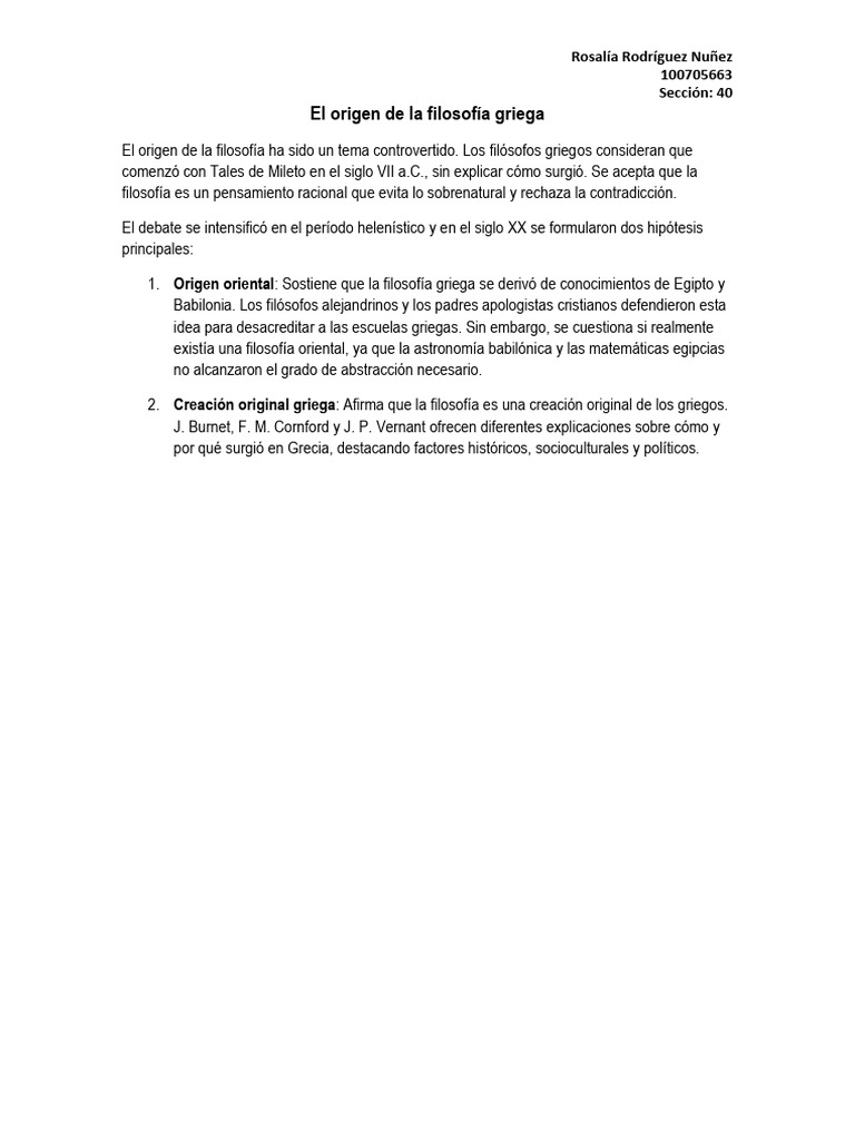 El Origen De La Filosofía Griega Pdf