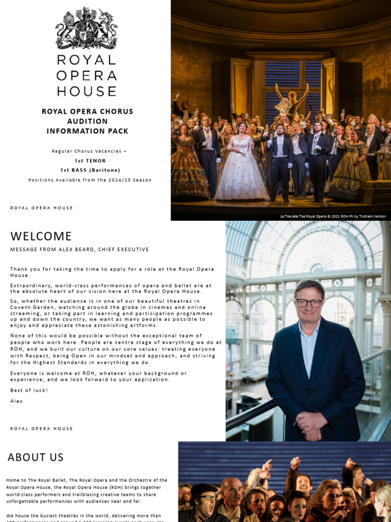 Royal Opera Chorus Audition Info 2024 | PDF | Opera | Vocal Music