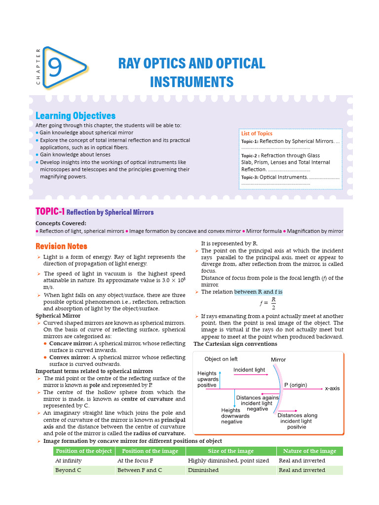 Ray Diagrams for Spherical Mirrors | PDF | Optics | Mirror