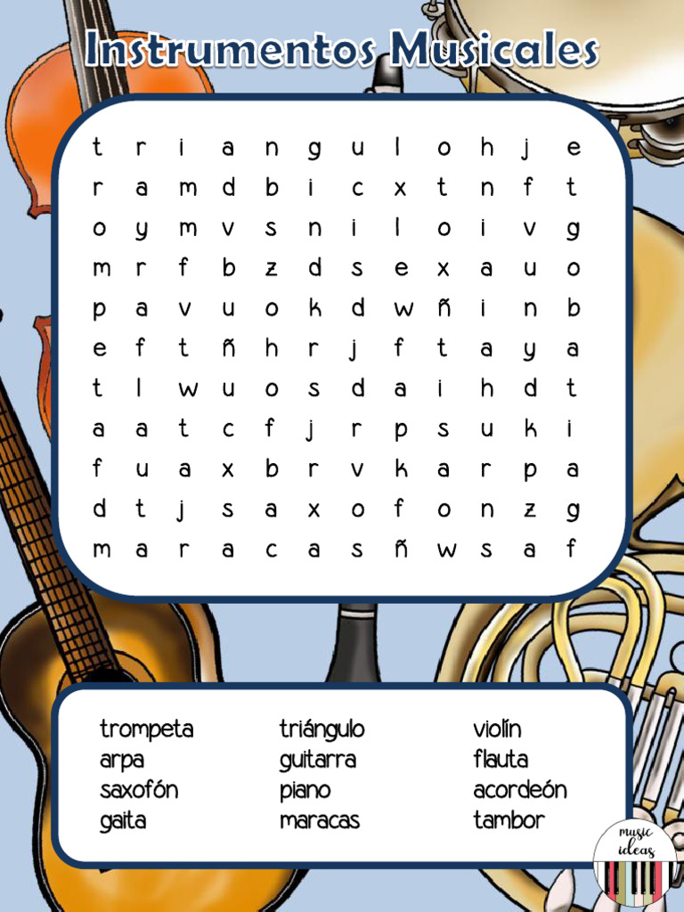 SOPA DE LETRAS Instrumentos Musicales-4-5 | PDF