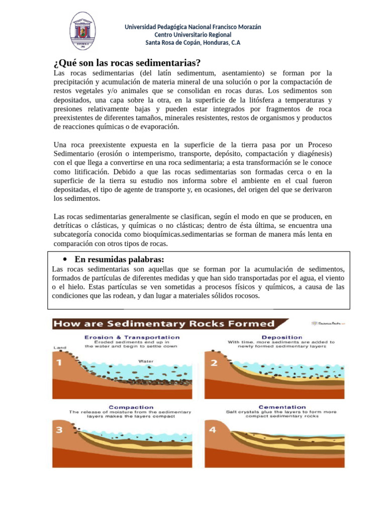 Características de las Rocas Sedimentarias | PDF | Roca (geología ...