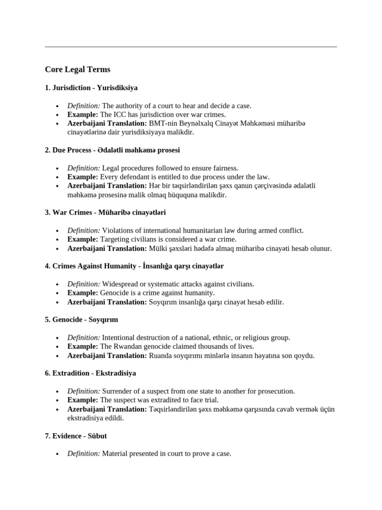Core Legal Terms | PDF