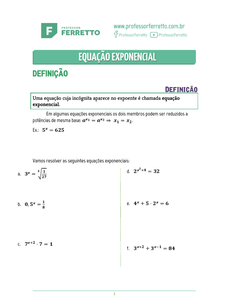 Cópia de 02 - Equação Exponencial - Teoria | PDF