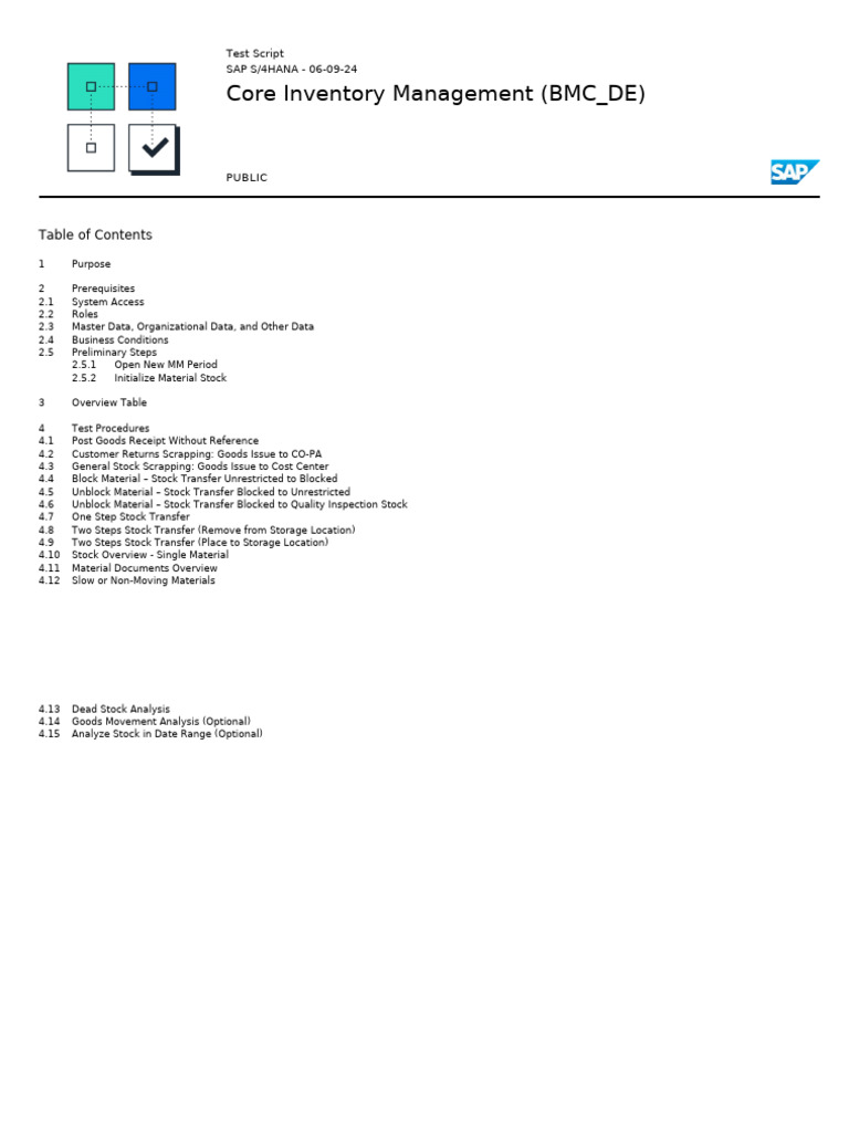 Core Inventory Management- BMC_S4HANA2023-FPS02_BPD_EN_DE | PDF ...