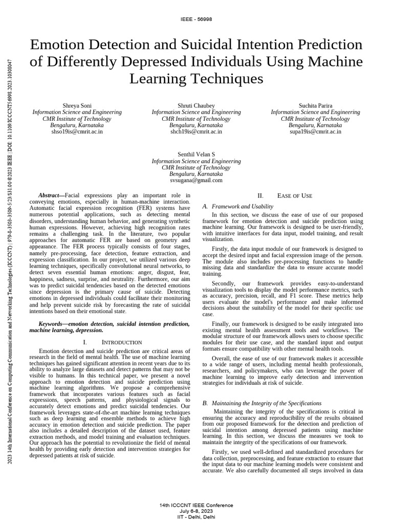 Emotion Detection & Suicide Prediction AI | PDF | Machine Learning ...