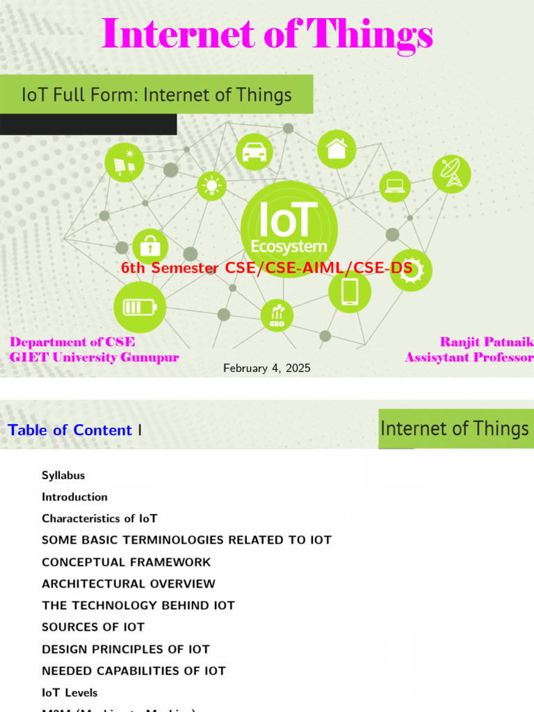 IoT_PPT | PDF | Internet Of Things | Computer Network