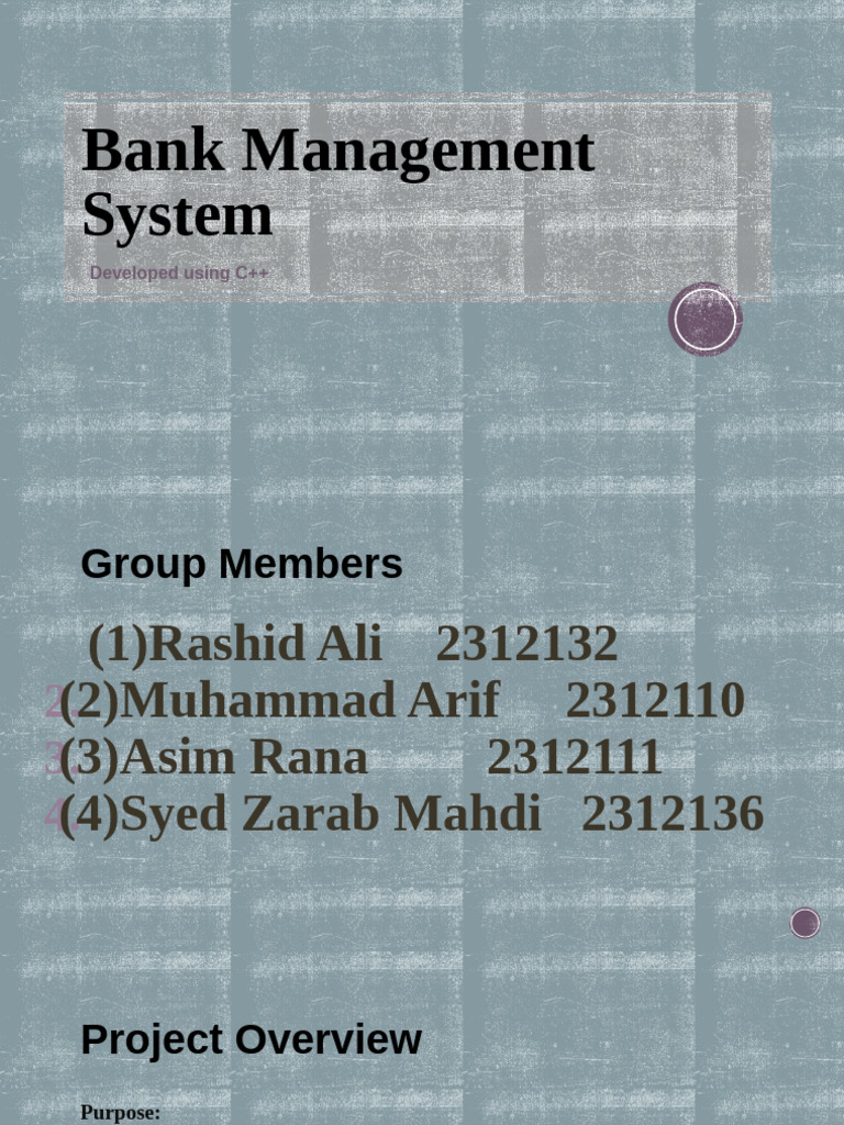 Bank Management System Overview | PDF