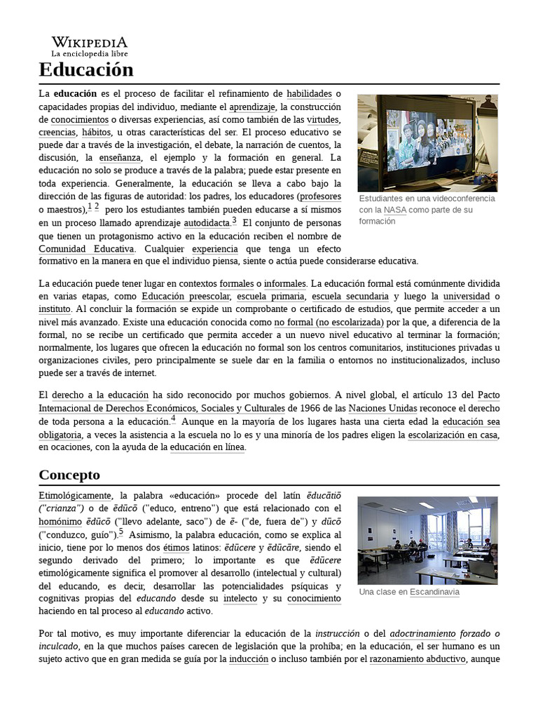 Educación: Proceso y Tipos Formativos | PDF | Educación de la primera ...