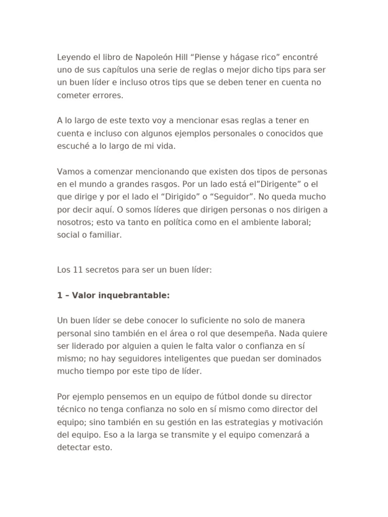 11 Claves para Ser un Gran Líder | PDF | Liderazgo | Temor
