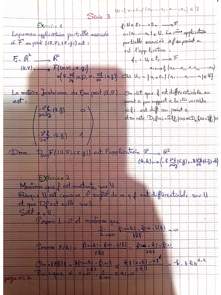Corrigé Serie 3 Calcul Diff | PDF