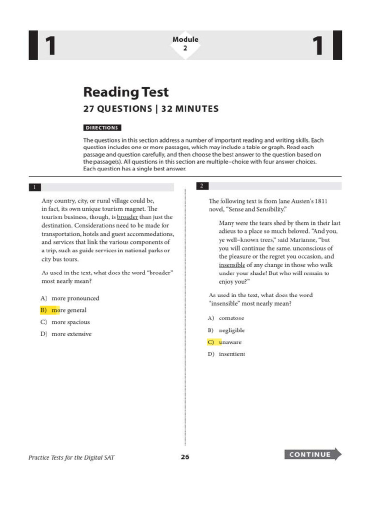 (Short) Test 01 Verbal - Module 02 | PDF | Tyrannosaurus | Major ...