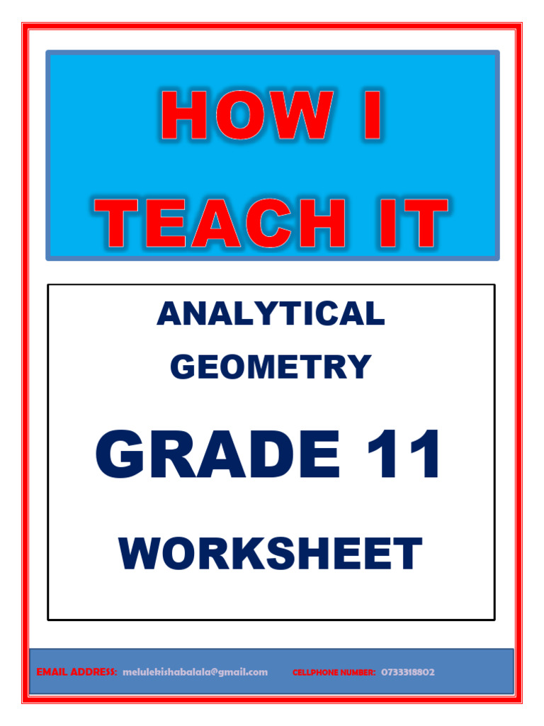 Grade 11 Analytical Geometry Worksheet | PDF | Line (Geometry ...