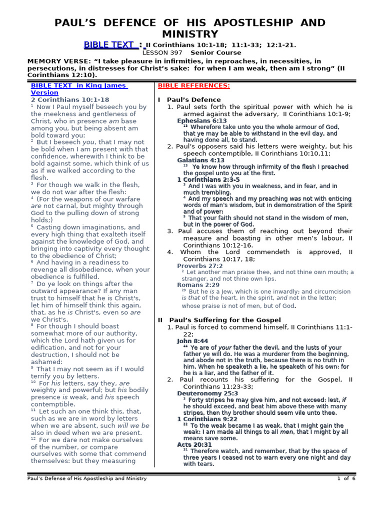 Paul's Apostleship Defense Explained | PDF | Paul The Apostle | Jesus
