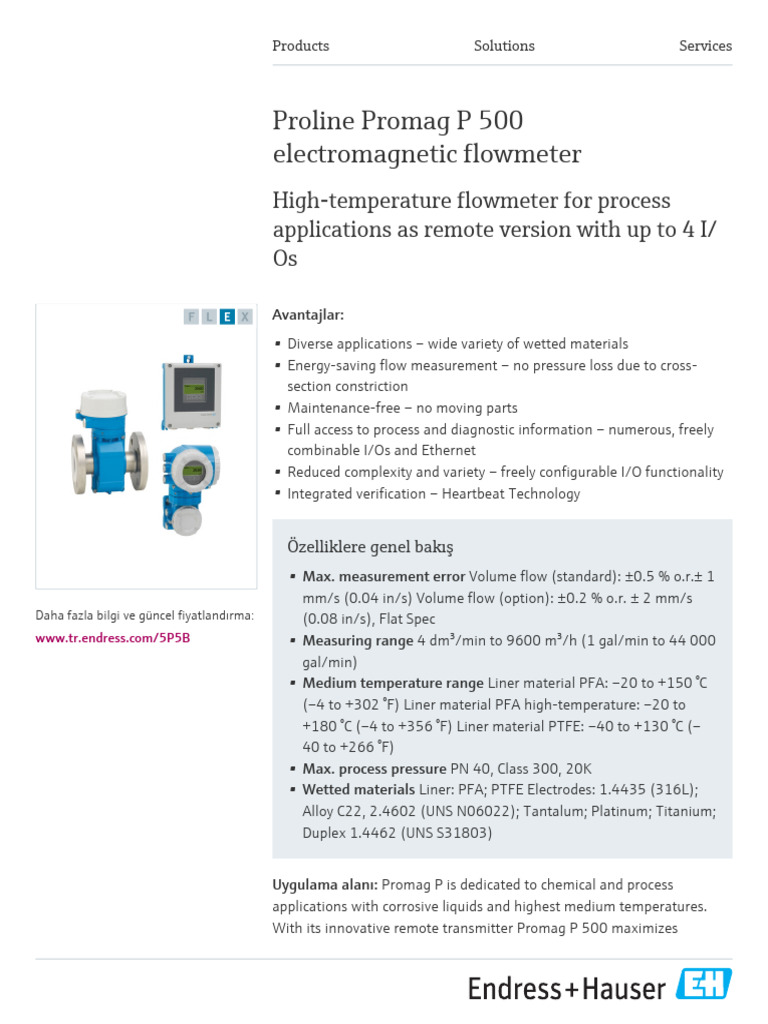 Endress-Hauser_Proline_Promag_P_500_5P5B_TR | PDF | Flow Measurement