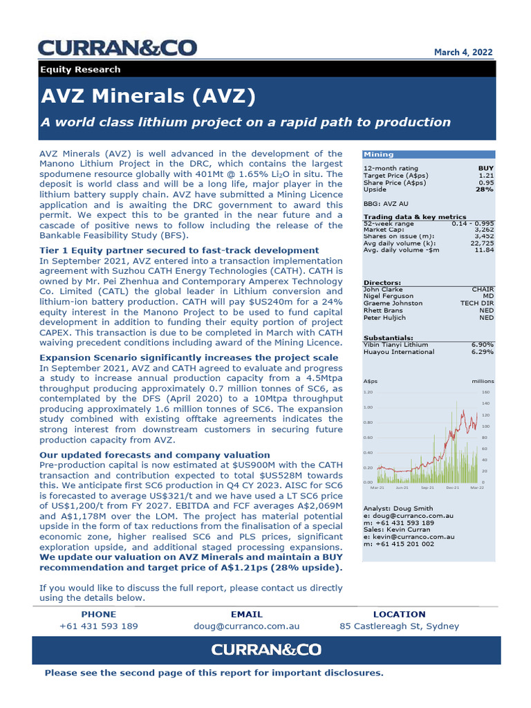 AVZ Minerals (AVZ) : A World Class Lithium Project On A Rapid Path To ...