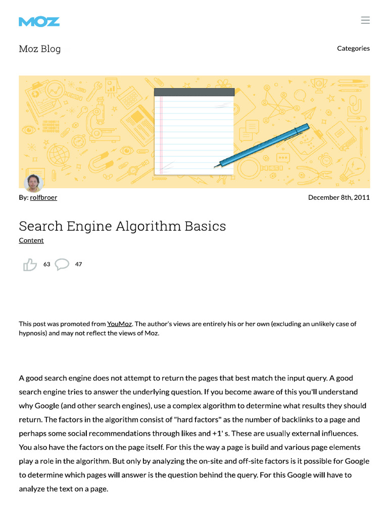 Search Engine Algorithm Basics - Moz | PDF