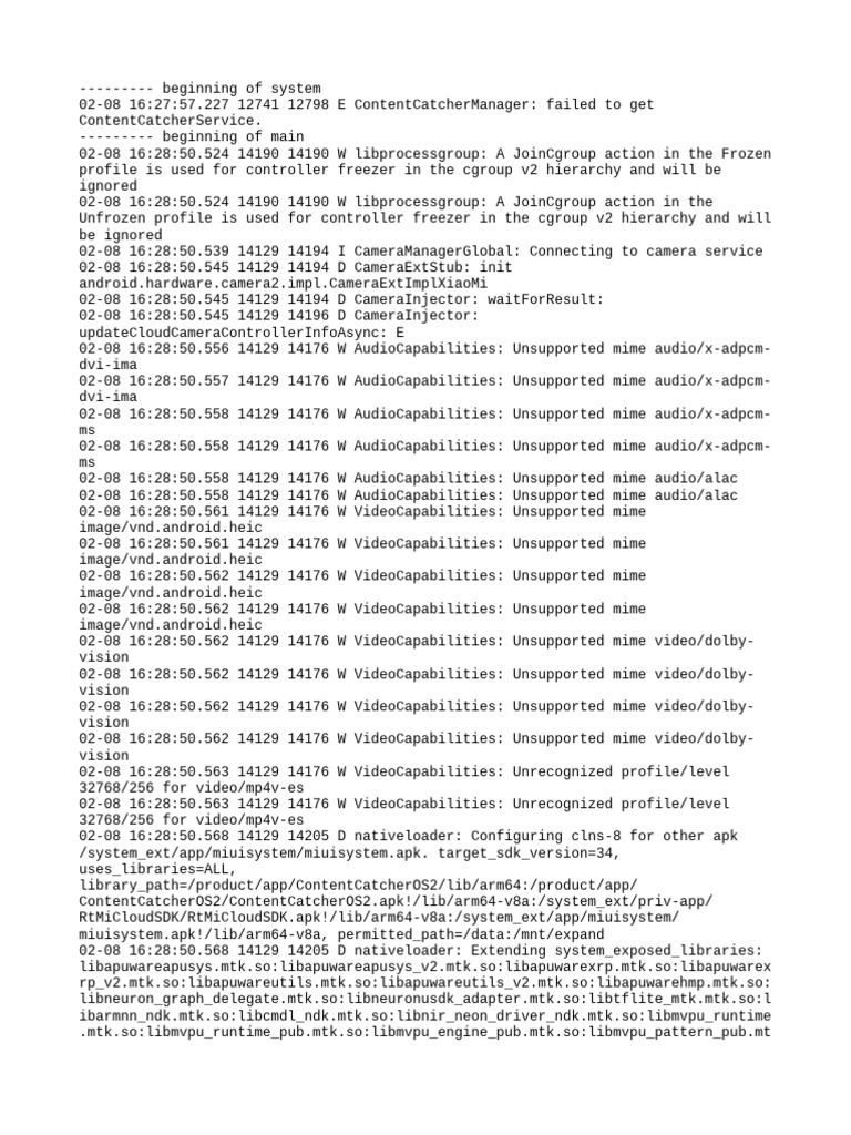 Camera and Audio Capability Logs | PDF | Software | Computing