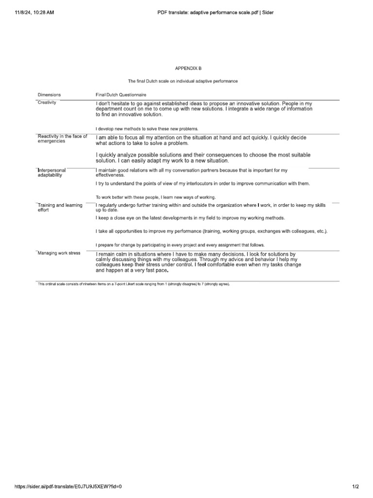 Adaptability Test | PDF