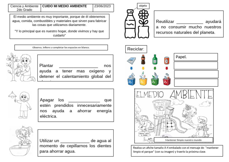 Afiche sobre Cuidado del Medio Ambiente | PDF
