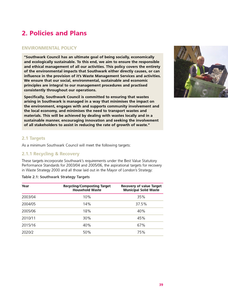 Southwark Council Waste Management Policy | PDF | Waste Management | Waste
