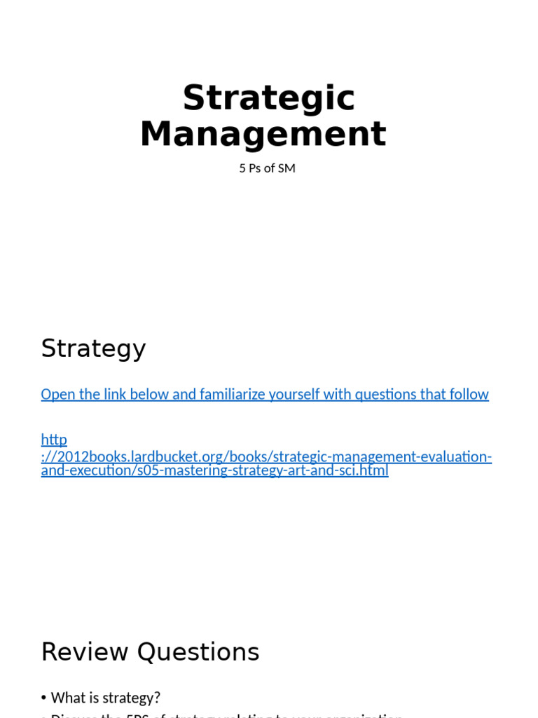 Strategic Management 2 | PDF