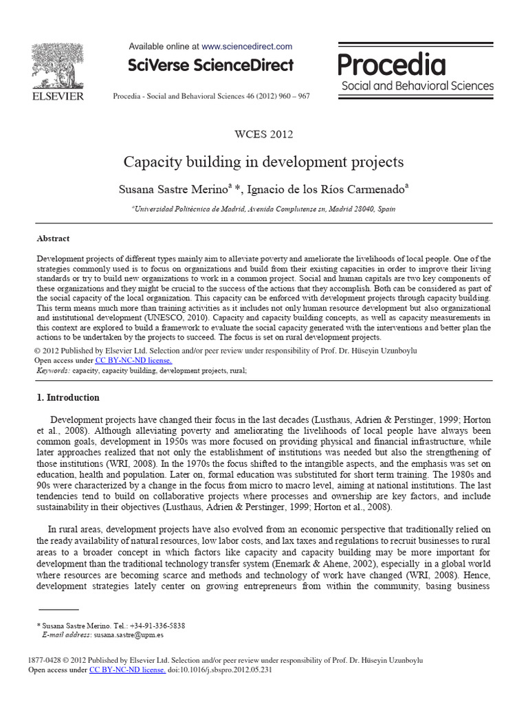 Capacity Building in Development Projects | PDF | Capacity Building ...