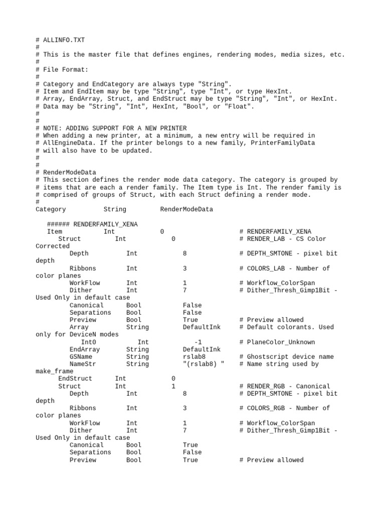 Printer Engine Configuration Data | PDF | Integer (Computer Science ...