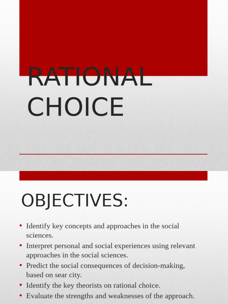 Understanding Rational Choice Theory | PDF | Value (Economics ...