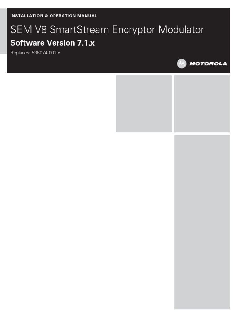 SEM V8 Modulator Installation Guide | PDF | Ethernet | Electrostatic ...