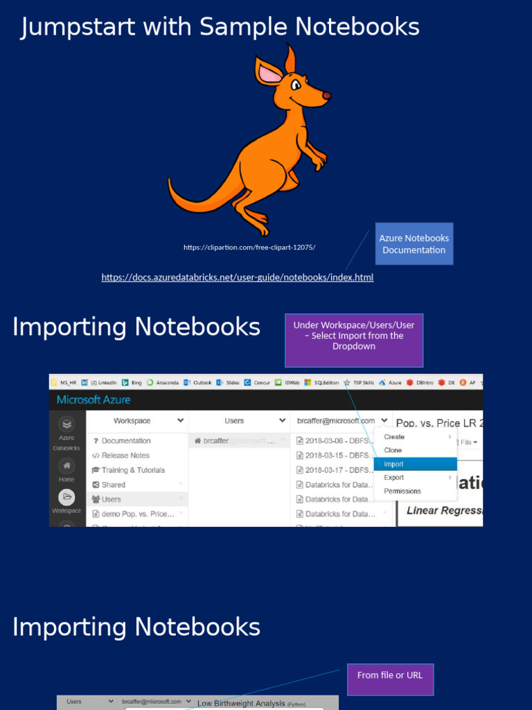Importing Sample Notebooks in Azure | PDF