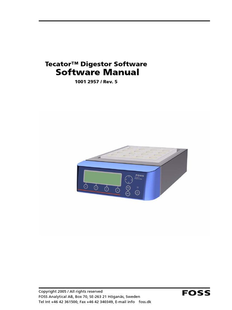 FOSS Tecator Digestor Software Manual | PDF | Computer File | Window ...