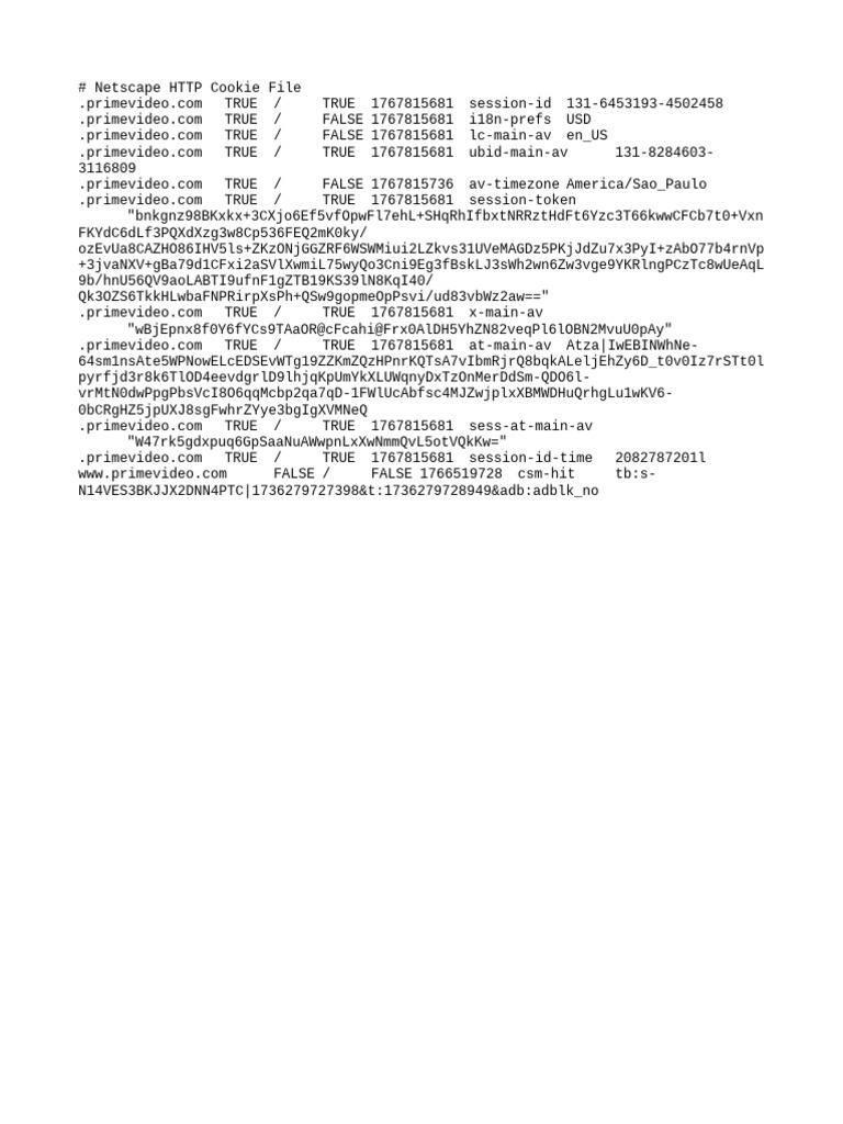 Netscape Cookie File for Prime Video | PDF