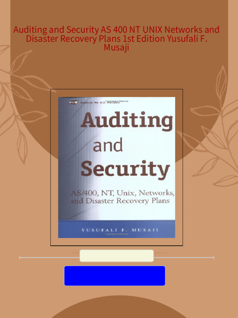 Auditing and Security AS 400 NT UNIX Networks and Disaster Recovery ...