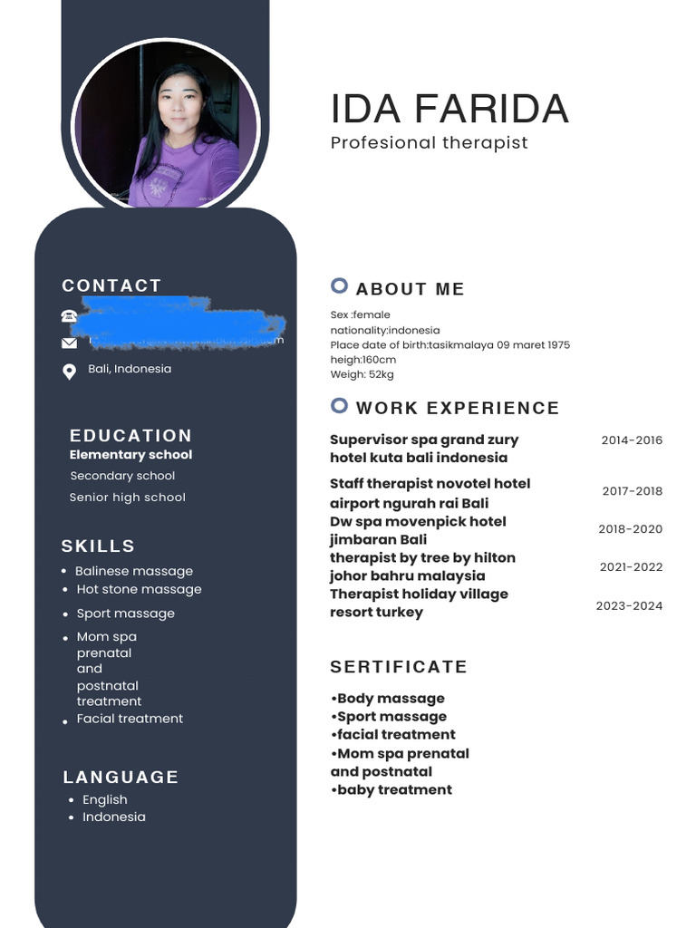 Ida Therapist CV | PDF